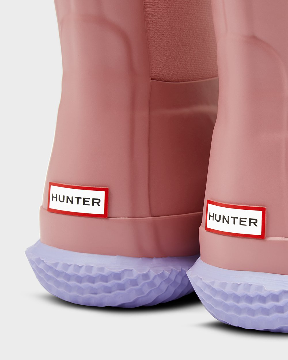 Botas de Nieve Hunter Niños - Original Big Insulated Roll Top Sherpa - Rosas/Morados - MDUOBTH-10